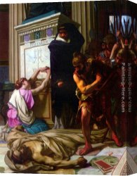 Demosthene Canvas Paintings - The Death of Demosthenes by Camille Felix Bellanger