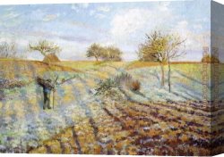 Pissarro Canvas Paintings - Gelee Blanche by Camille Pissarro