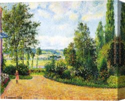 Pissarro Canvas Paintings - Jardin Mirbeau aux Damps by Camille Pissarro