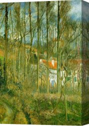 La Varenne De St. Hilaire Canvas Paintings - La Cote des Boeufs the Hermitage by Camille Pissarro