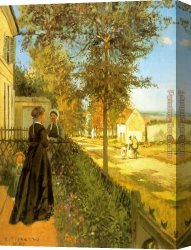 The Beatles @ Abbey Road Canvas Paintings - Louveciennes The Road to Versailles by Camille Pissarro