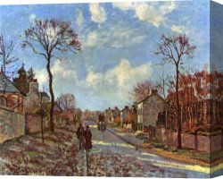 Rue De Louvre Canvas Paintings - Rue de Louveciennes 1872 by Camille Pissarro