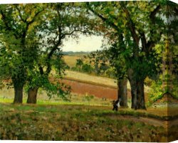 Trees in Park Canvas Paintings - The Chestnut Trees at Osny by Camille Pissarro