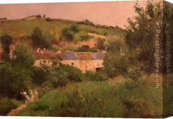 Village Canvas Paintings - Village Path by Camille Pissarro