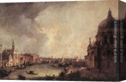 Canaletto Canvas Paintings - Entrance to the Grand Canal Looking East by Canaletto