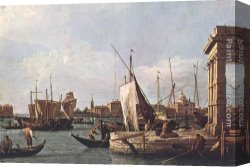 Canaletto Canvas Paintings - La punta della Dogana by Canaletto