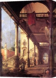Canaletto Canvas Paintings - Perspective by Canaletto