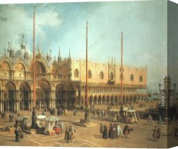 Piazza Canvas Paintings - Piazza San Marco - Looking Southeast by Canaletto