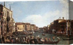 Canaletto Canvas Paintings - Regatta on the Grand Canal by Canaletto