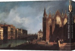 Santa Maria Della Salute Canvas Paintings - The Grand Canal near Santa Maria della Carit&agrave; by Canaletto