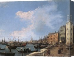 Canaletto Canvas Paintings - The Riva degli Schiavoni by Canaletto