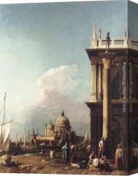 Salute Canvas Paintings - Venice The Piazzetta Looking South-west towards S. Maria della Salute by Canaletto