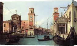 Canaletto Canvas Paintings - View of the Entrance to the Arsenal by Canaletto
