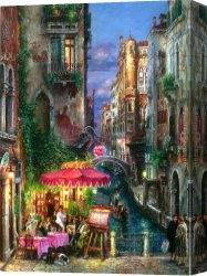 The Umbrellas Canvas Paintings - cao yong Red Umbrella by Cao Yong