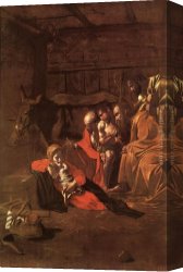 Caravaggio Canvas Paintings - Adoration of the Shepherds by Caravaggio