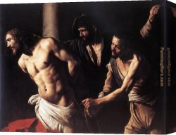 Caravaggio Canvas Paintings - Christ at the Column by Caravaggio