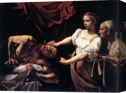 Caravaggio Canvas Paintings - Judith Beheading Holofernes by Caravaggio