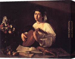 Caravaggio Canvas Paintings - Lute Player by Caravaggio