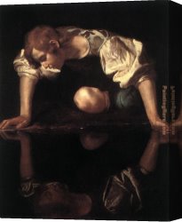 Caravaggio Canvas Paintings - Narcissus by Caravaggio