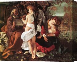 Caravaggio Canvas Paintings - Rest on Flight to Egypt by Caravaggio