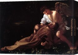Saint Francis of Assisi Canvas Paintings - St. Francis in Ecstasy by Caravaggio