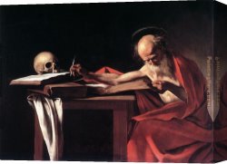 Jerome Canvas Paintings - St. Jerome by Caravaggio