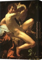 Caravaggio Canvas Paintings - St. John the Baptist by Caravaggio