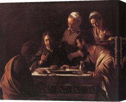 Supper Canvas Paintings - Supper at Emmaus by Caravaggio