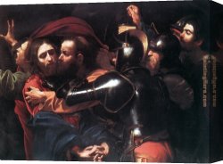 Caravaggio Canvas Paintings - Taking of Christ by Caravaggio