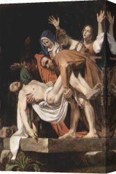 Caravaggio Canvas Paintings - The Entombment of Christ by Caravaggio