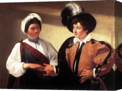 Caravaggio Canvas Paintings - The Fortune Teller by Caravaggio