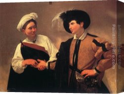 Caravaggio Canvas Paintings - The Fortune Teller I by Caravaggio