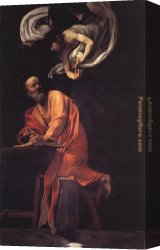 Inspiration Canvas Paintings - The Inspiration of Saint Matthew by Caravaggio