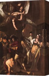 Caravaggio Canvas Paintings - The Seven Acts of Mercy by Caravaggio