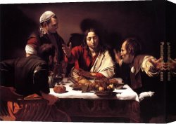 Supper Canvas Paintings - The Supper at Emmaus by Caravaggio