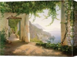 Carl Canvas Paintings - Amalfi dia Cappuccini 1 by Carl Fredrik Aagard