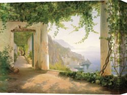Carl Canvas Paintings - Amalfi dia Cappuccini by Carl Fredrik Aagard