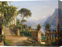Carl Canvas Paintings - Lodge on Lake Como 3 by Carl Fredrik Aagard