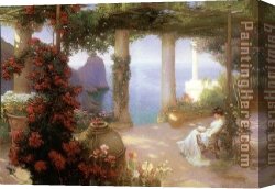 Two Sisters (on The Terrace) Canvas Paintings - Terrace at Amalfi by Carl Fredrik Aagard