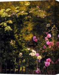 Park of Rose Canvas Paintings - The Rose Garden by Carl Fredrik Aagard
