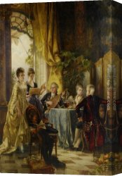 Musical Instruments Canvas Paintings - A Musical Evening by Carl Herpfer