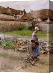 October Stroll Canvas Paintings - October by Carl Larsson