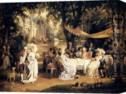 The Hunting Party Canvas Paintings - The Garden Party by Carl Schweninger