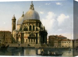 Salute Canvas Paintings - Santa Maria della Salute Venice by Carlo Bossoli