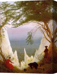 Friedrich Bamberger Canvas Paintings - Chalk Cliffs on Rugen by Caspar David Friedrich