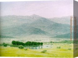 Friedrich Bamberger Canvas Paintings - Landscape in the Riesengebirge by Caspar David Friedrich