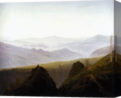Friedrich Bamberger Canvas Paintings - Morning in the Mountains by Caspar David Friedrich