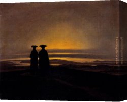 Friedrich Bamberger Canvas Paintings - Sunset by Caspar David Friedrich
