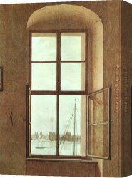 Friedrich Bamberger Canvas Paintings - View from the Painter's Studio by Caspar David Friedrich