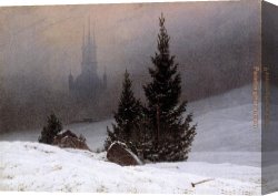 Friedrich Bamberger Canvas Paintings - Winter Landscape by Caspar David Friedrich